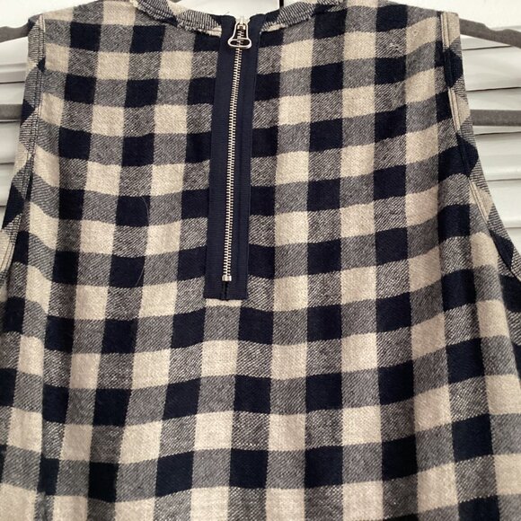 James Perse “Spiral” wool & linen blend ruched dress In navy/linen size S - Picture 5 of 16